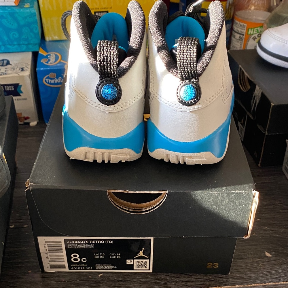Jordan Kids White and Blue Sneakers